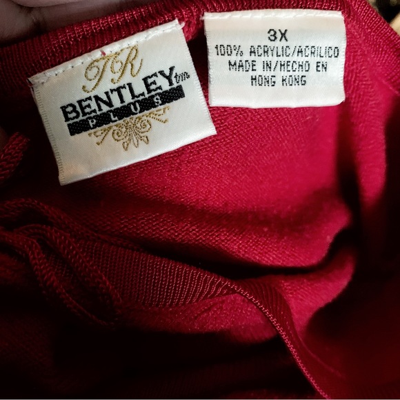 TR BENTLEY Soft Round Neck Red Sweater Y2K 3X - Picture 4 of 4